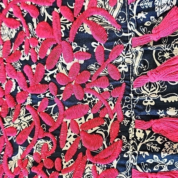 THML, SUMMER Blue and white dress with pink enbroidery medium. Y2K - Picture 8 of 11